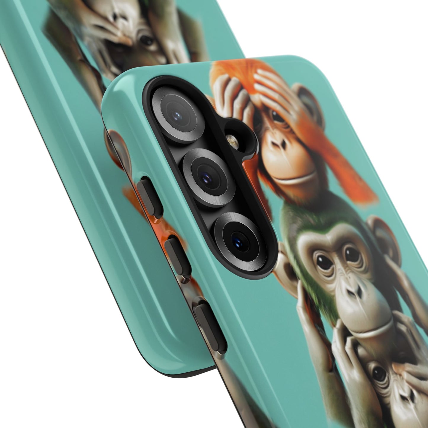 "Evolution - The Fourth Monkey" (striped background)