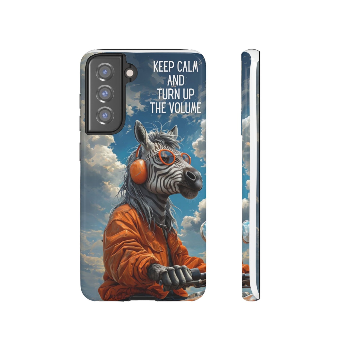 "Keep calm and turn up the volume." Mobile Phone Case