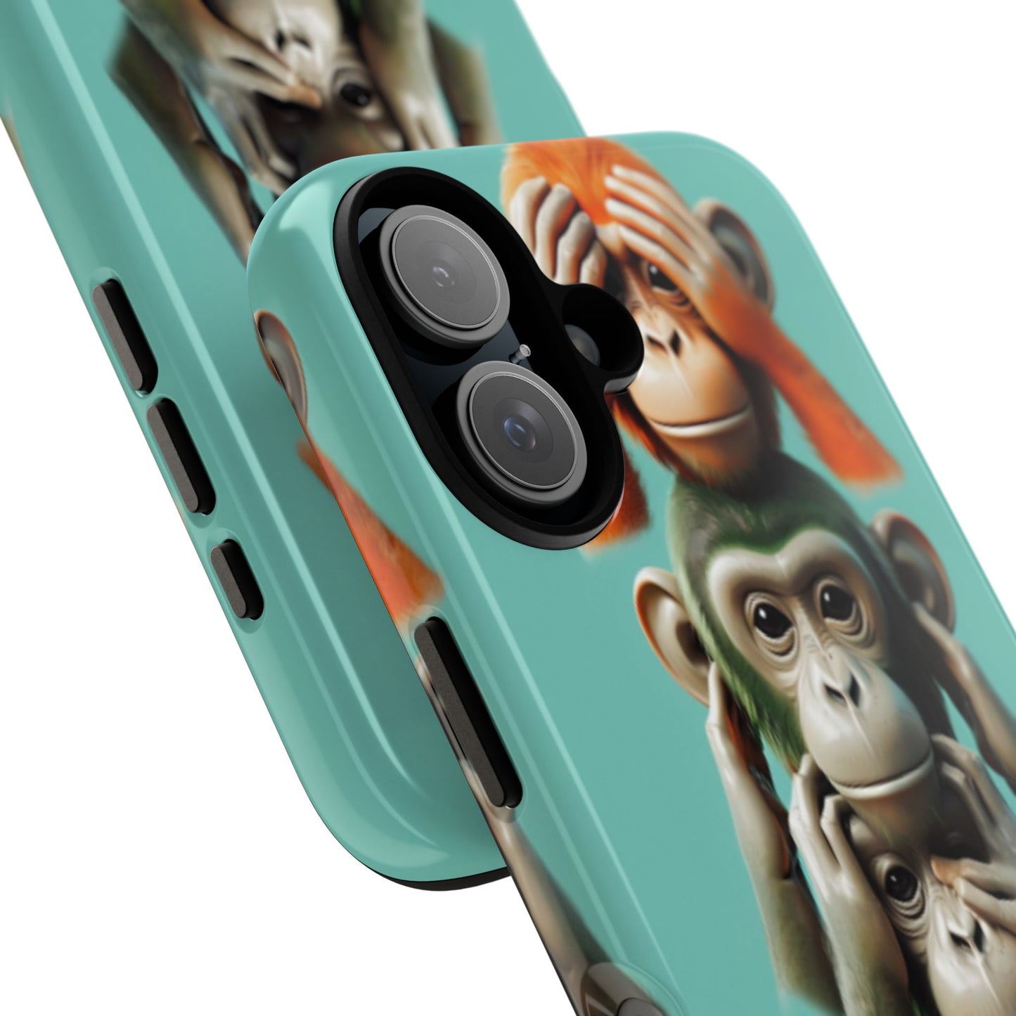 "Evolution - The Fourth Monkey" (striped background)