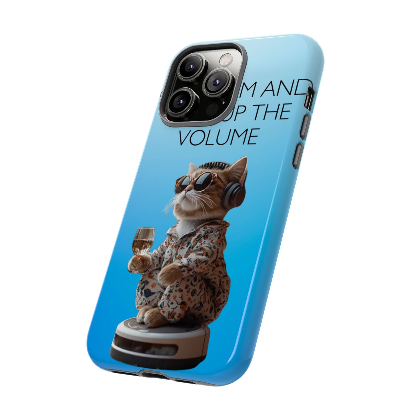 "Keep calm and turn up the volume" Mobile Phone Case (blue)
