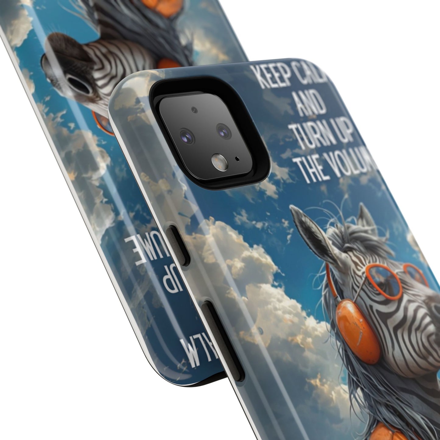 "Keep calm and turn up the volume." Mobile Phone Case