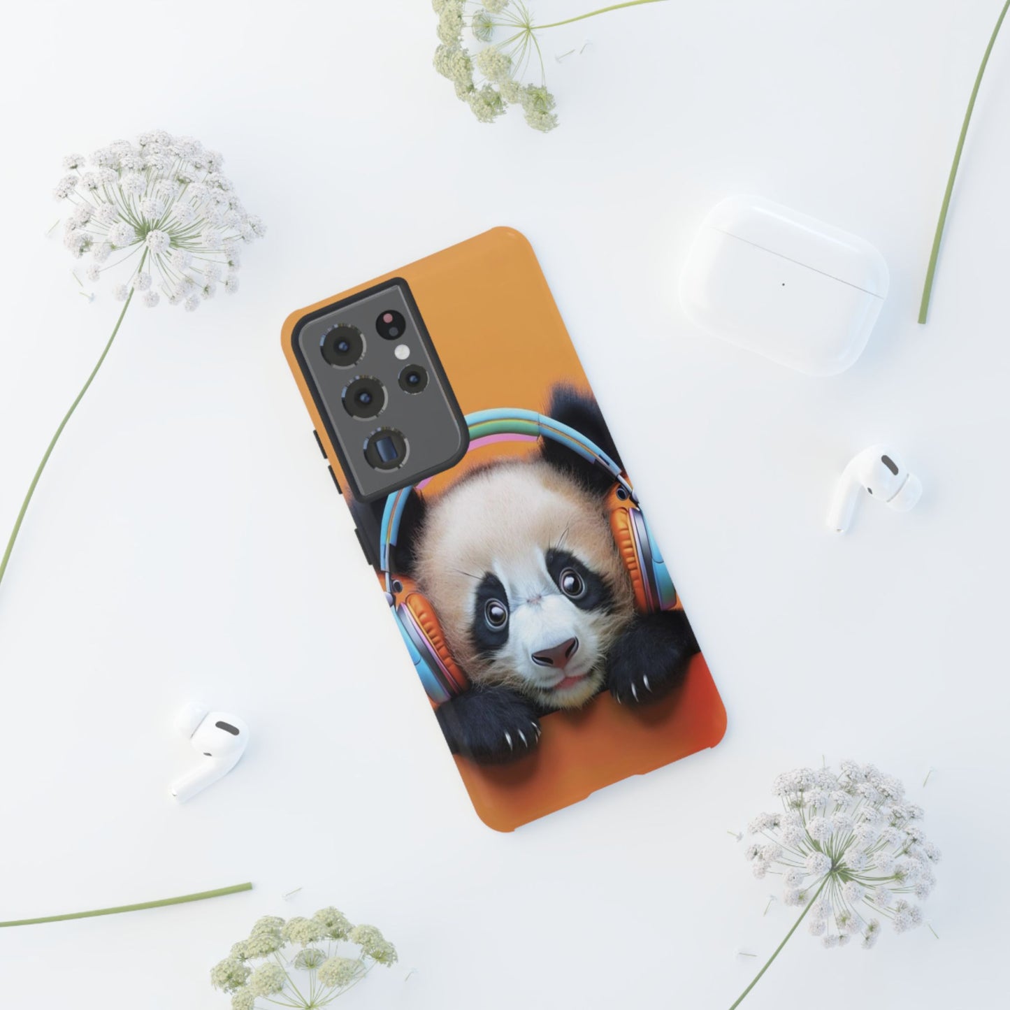 "Baby Panda wearing Headphones" Mobile Phone Case