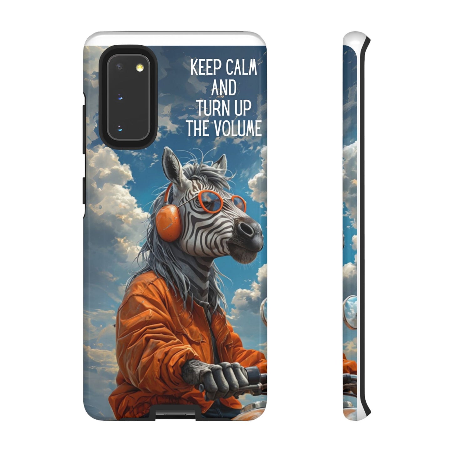 "Keep calm and turn up the volume." Mobile Phone Case