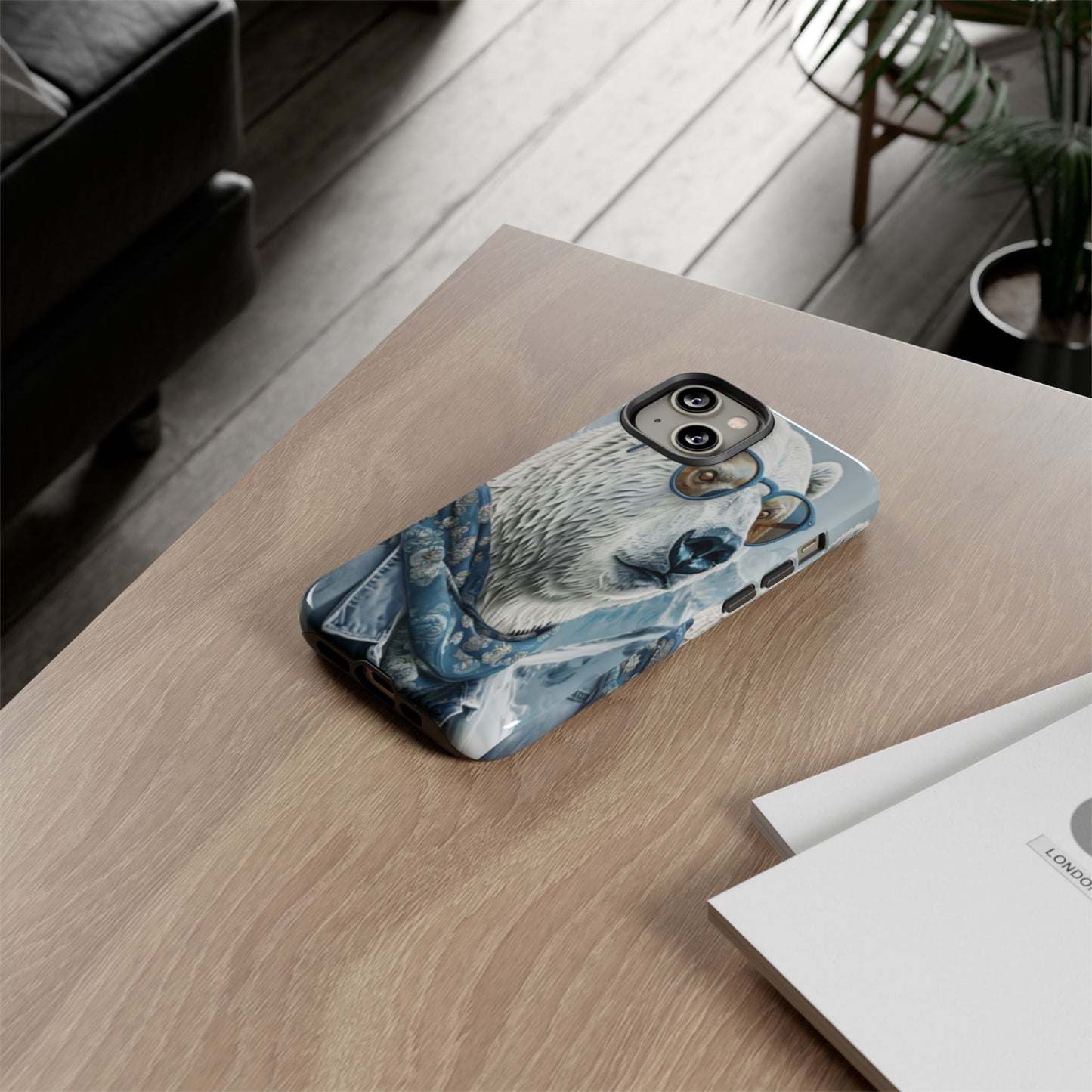 "Urban Zen Polar Bear" Mobile Phone Case (blue)