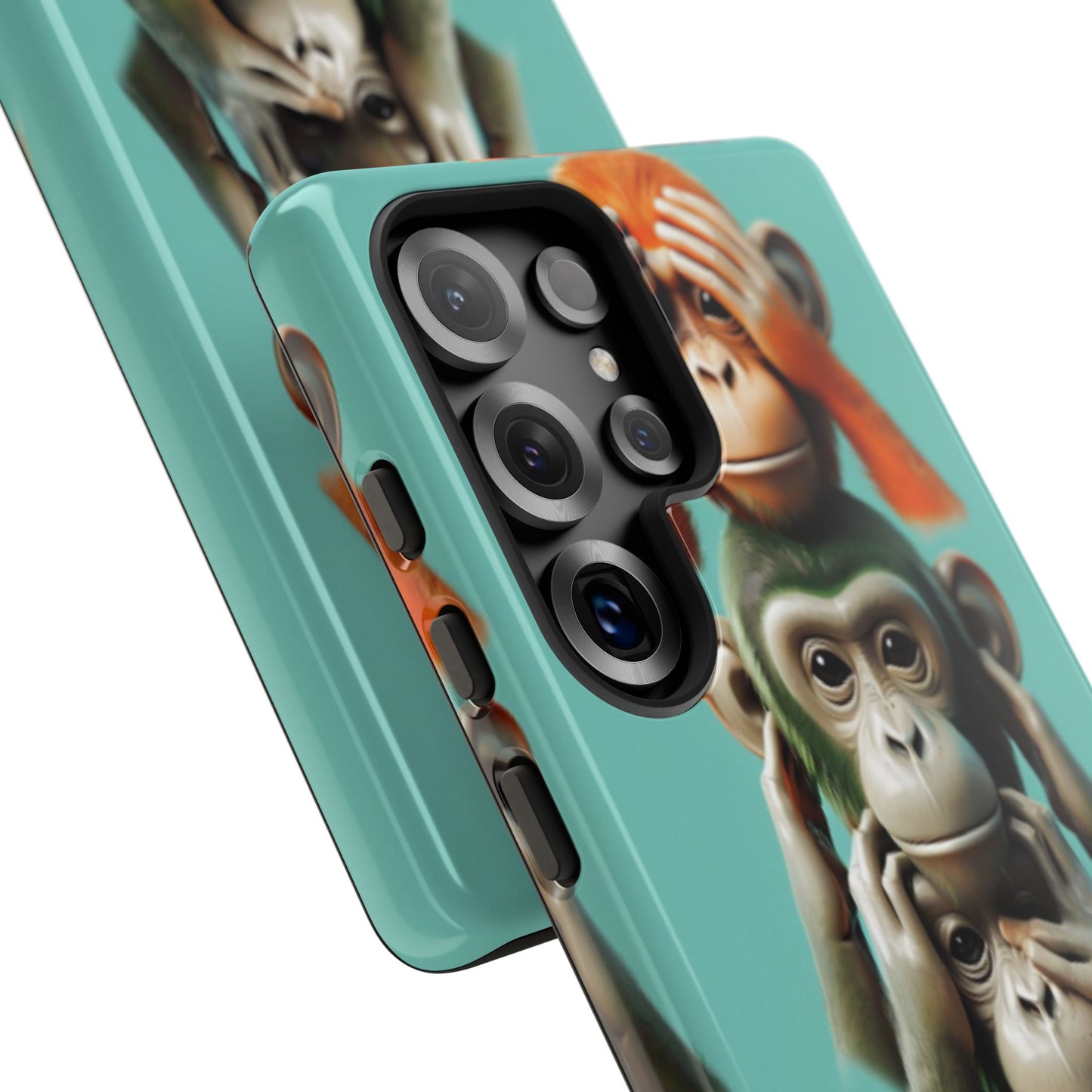 "Evolution - The Fourth Monkey" (striped background)