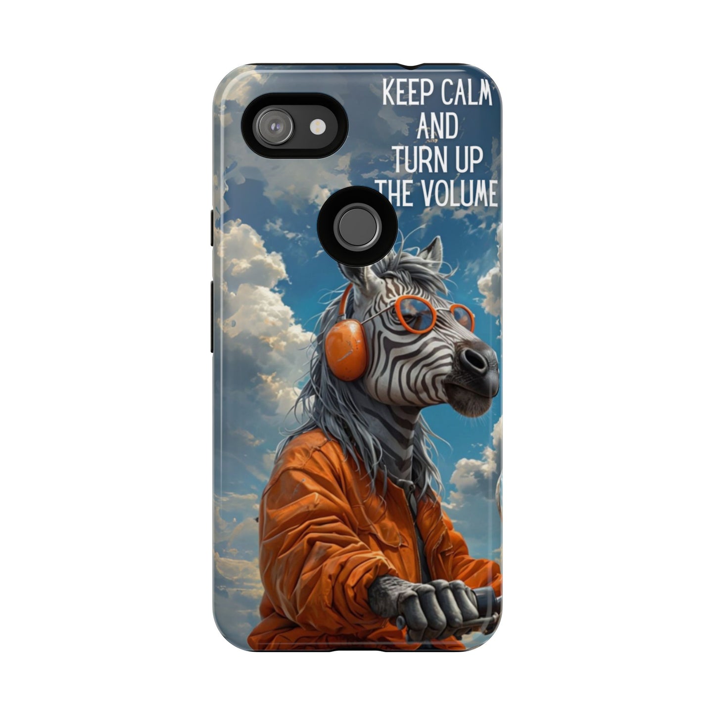 "Keep calm and turn up the volume." Mobile Phone Case