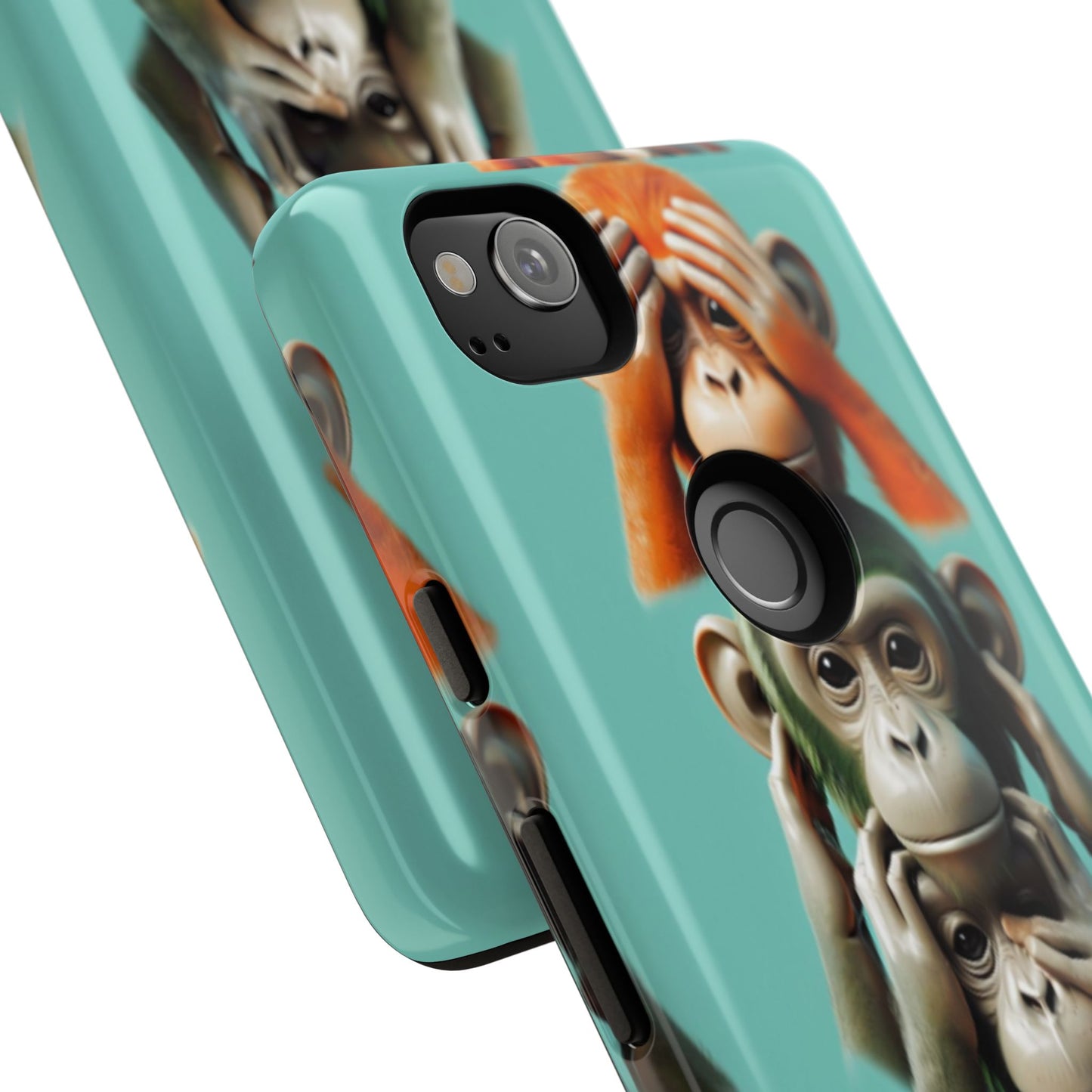 "Evolution - The Fourth Monkey" (striped background)