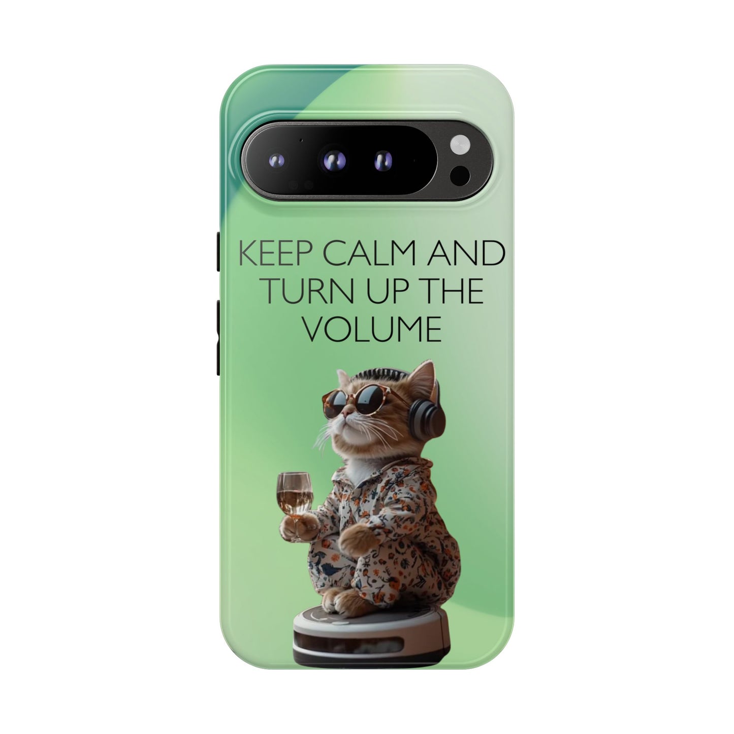"Keep calm and turn up the volume" Mobile Phone Case (green)