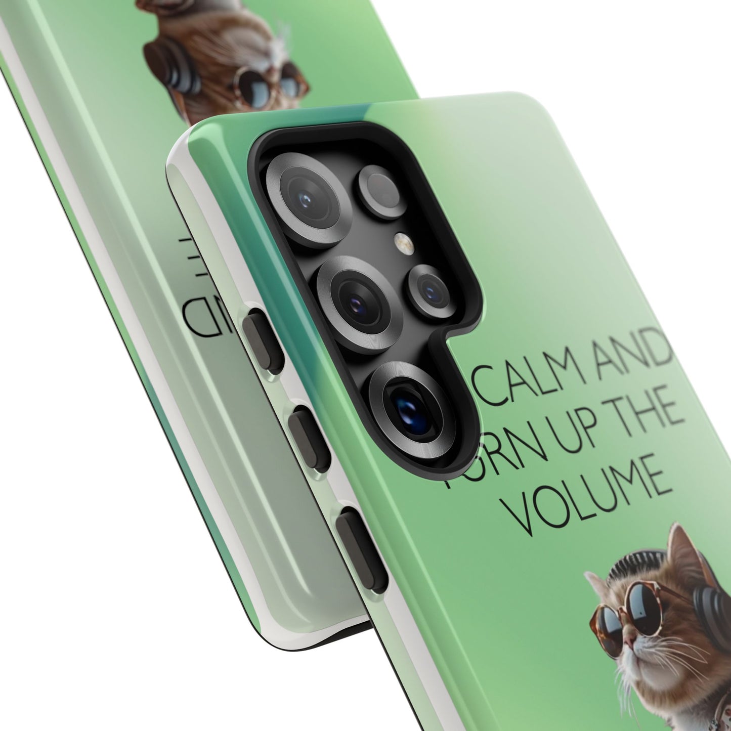 "Keep calm and turn up the volume" Mobile Phone Case (green)