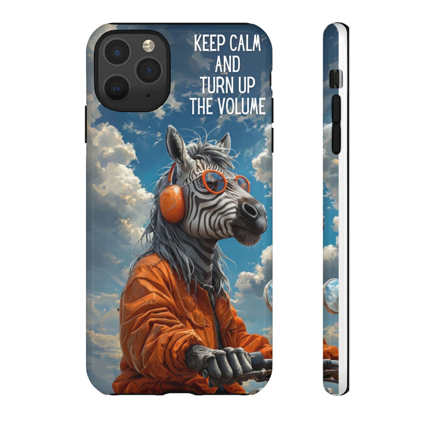 "Keep calm and turn up the volume." Mobile Phone Case