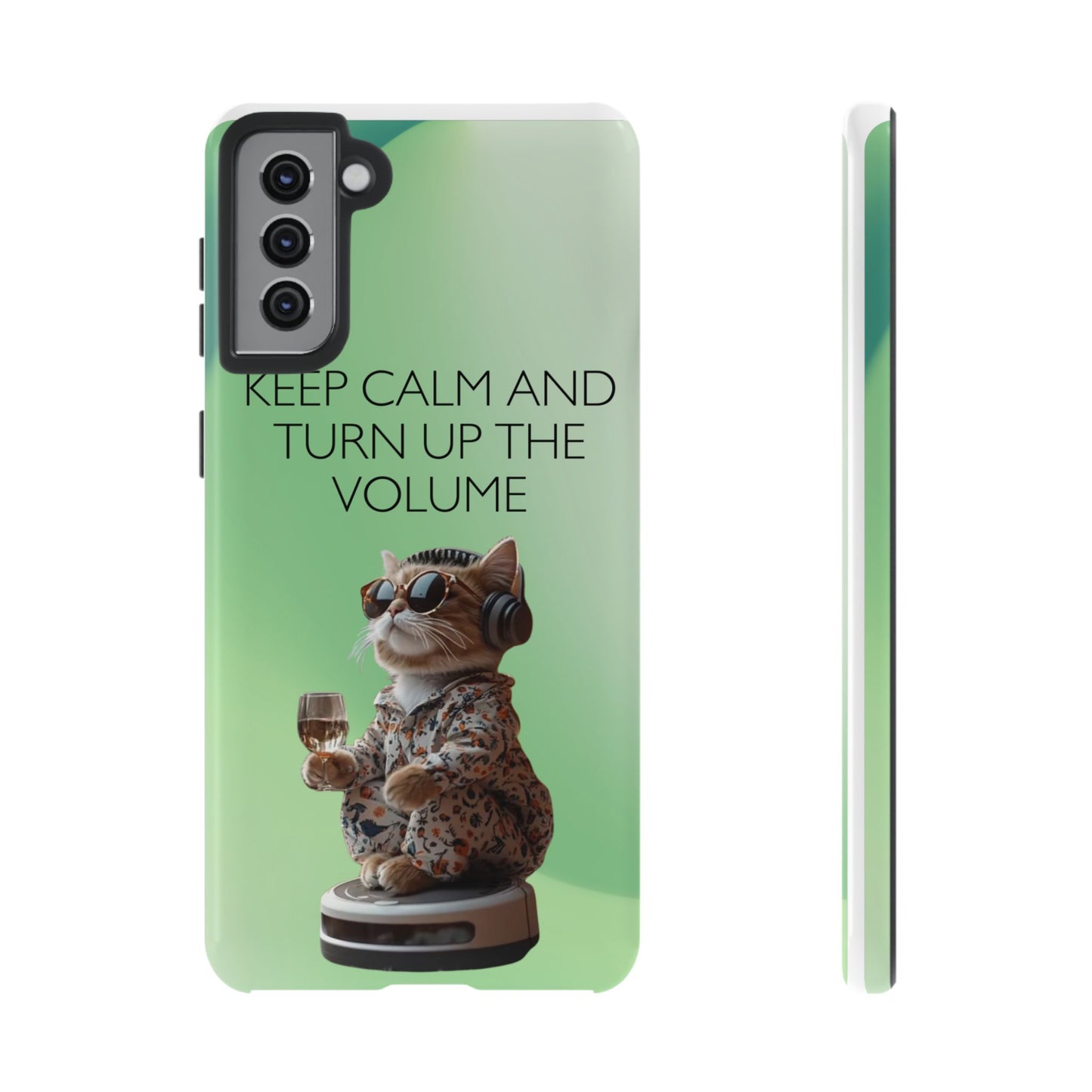 "Keep calm and turn up the volume" Mobile Phone Case (green)