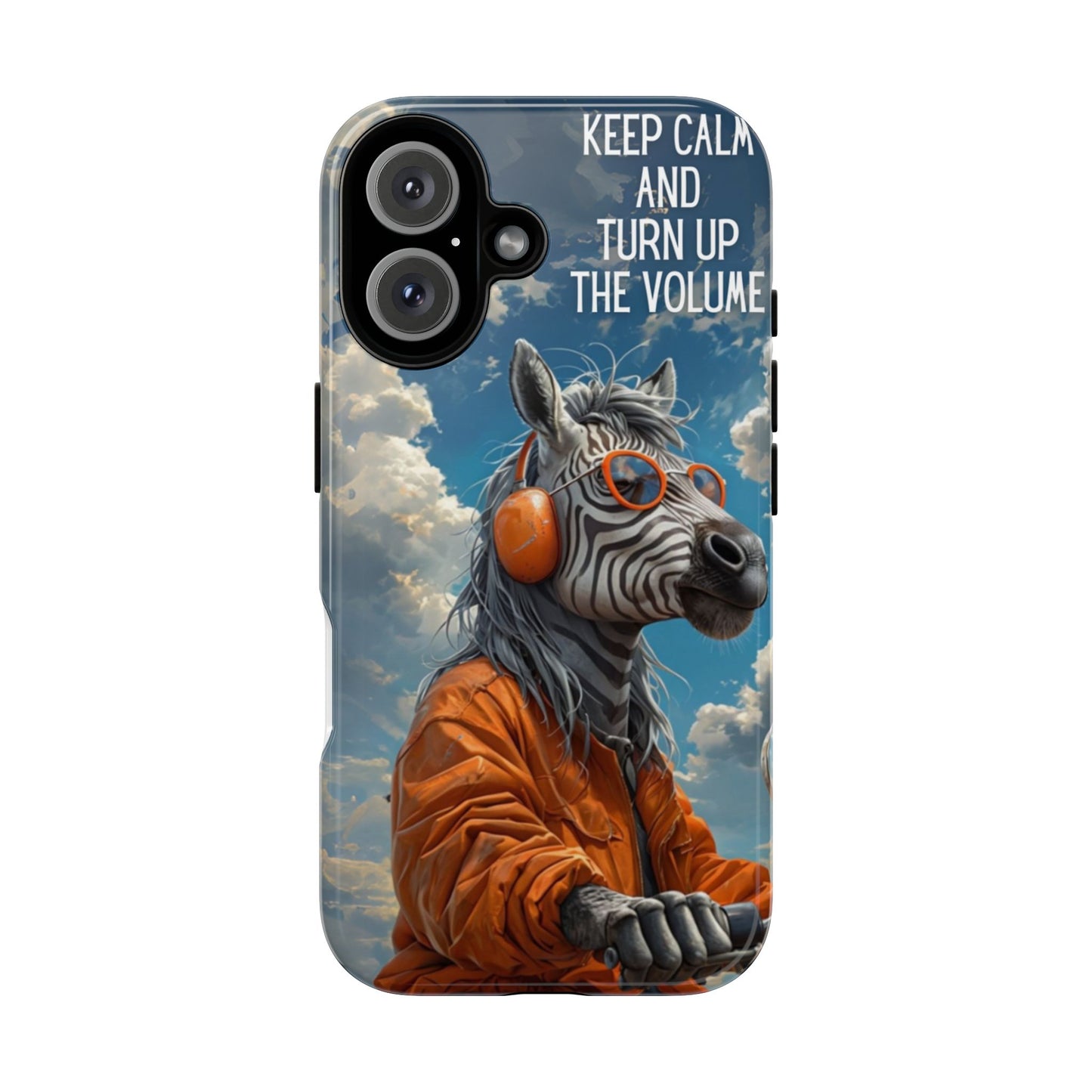 "Keep calm and turn up the volume." Mobile Phone Case