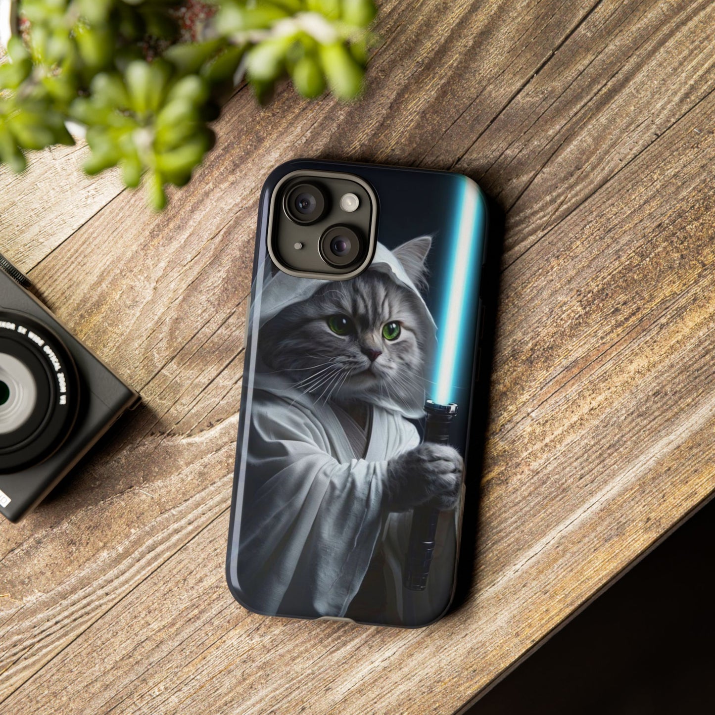 "Jedi Whisker" Mobile Phone Case (blue light sabre)