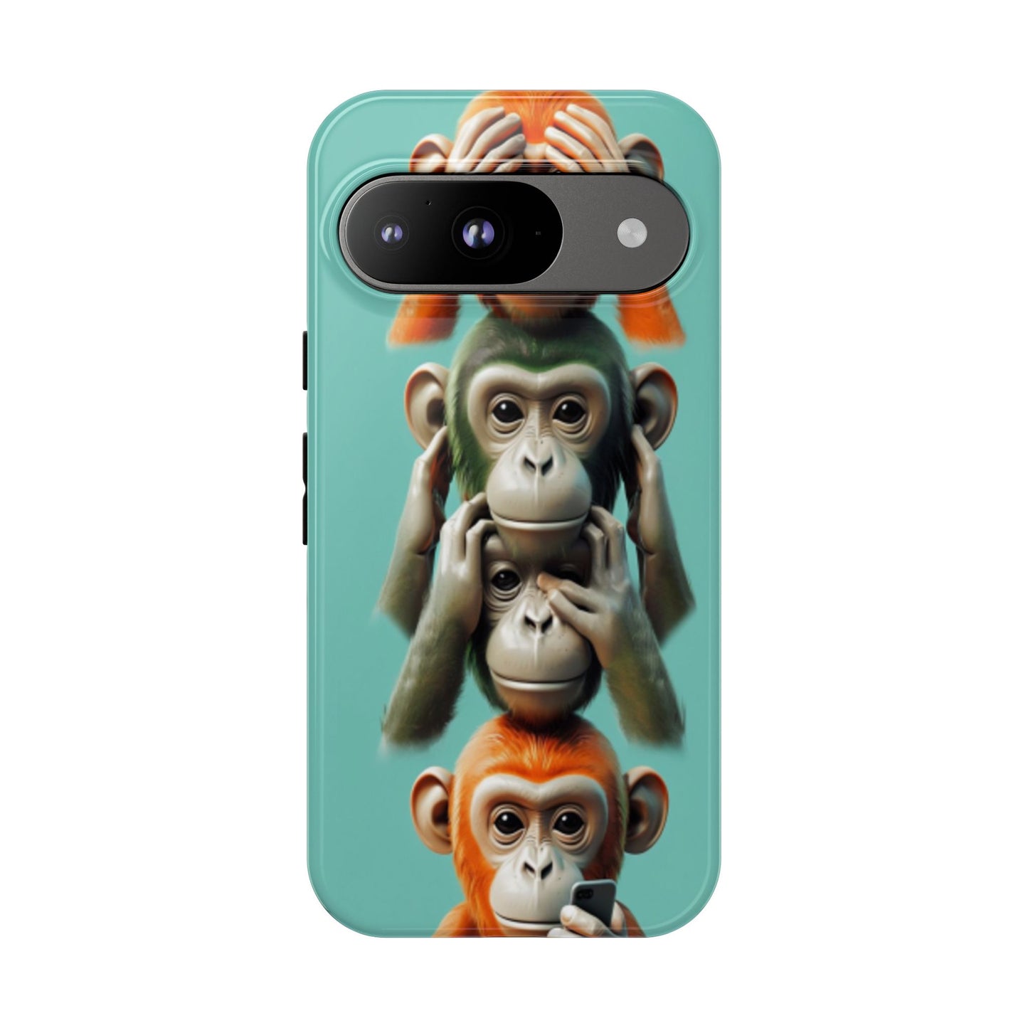 "Evolution - The Fourth Monkey" (striped background)