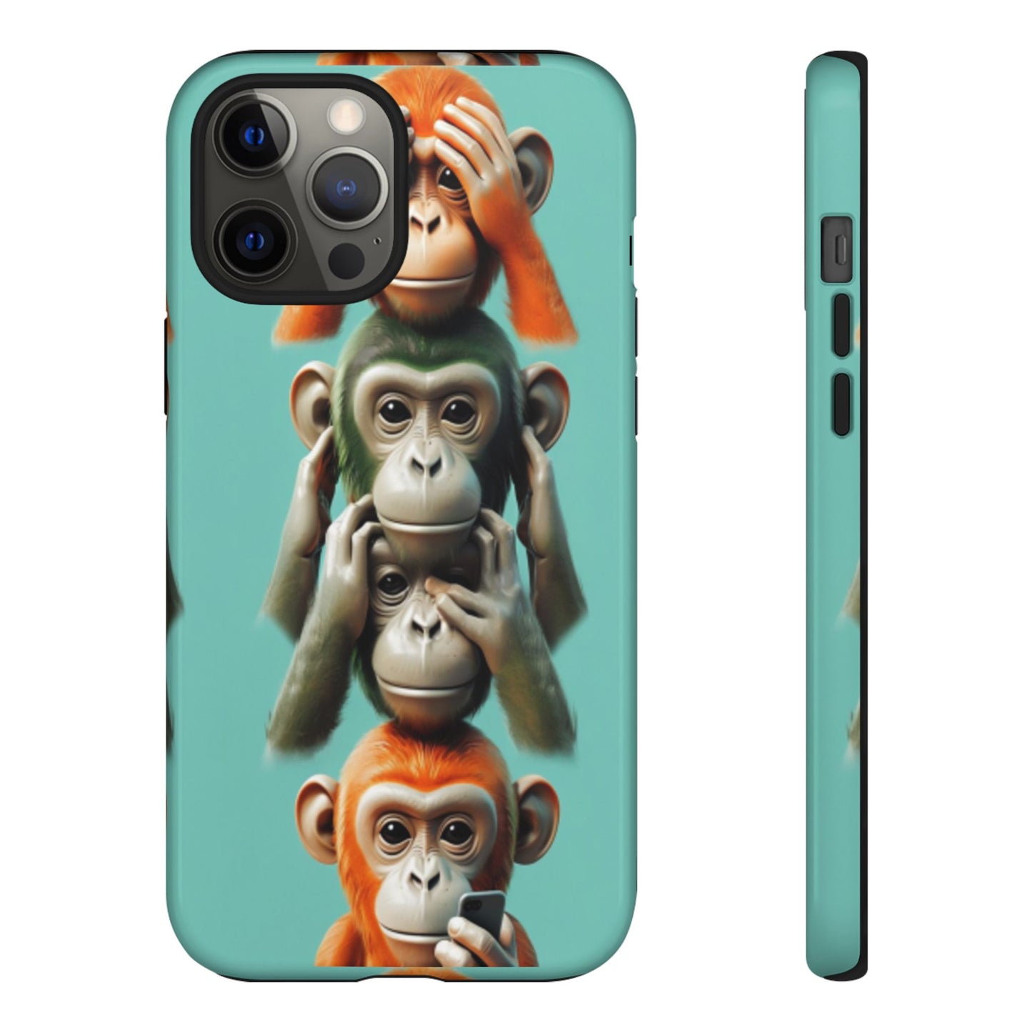 "Evolution - The Fourth Monkey" (striped background)