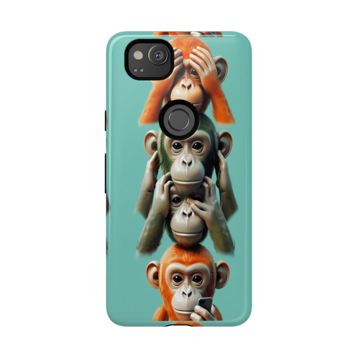 "Evolution - The Fourth Monkey" (striped background)