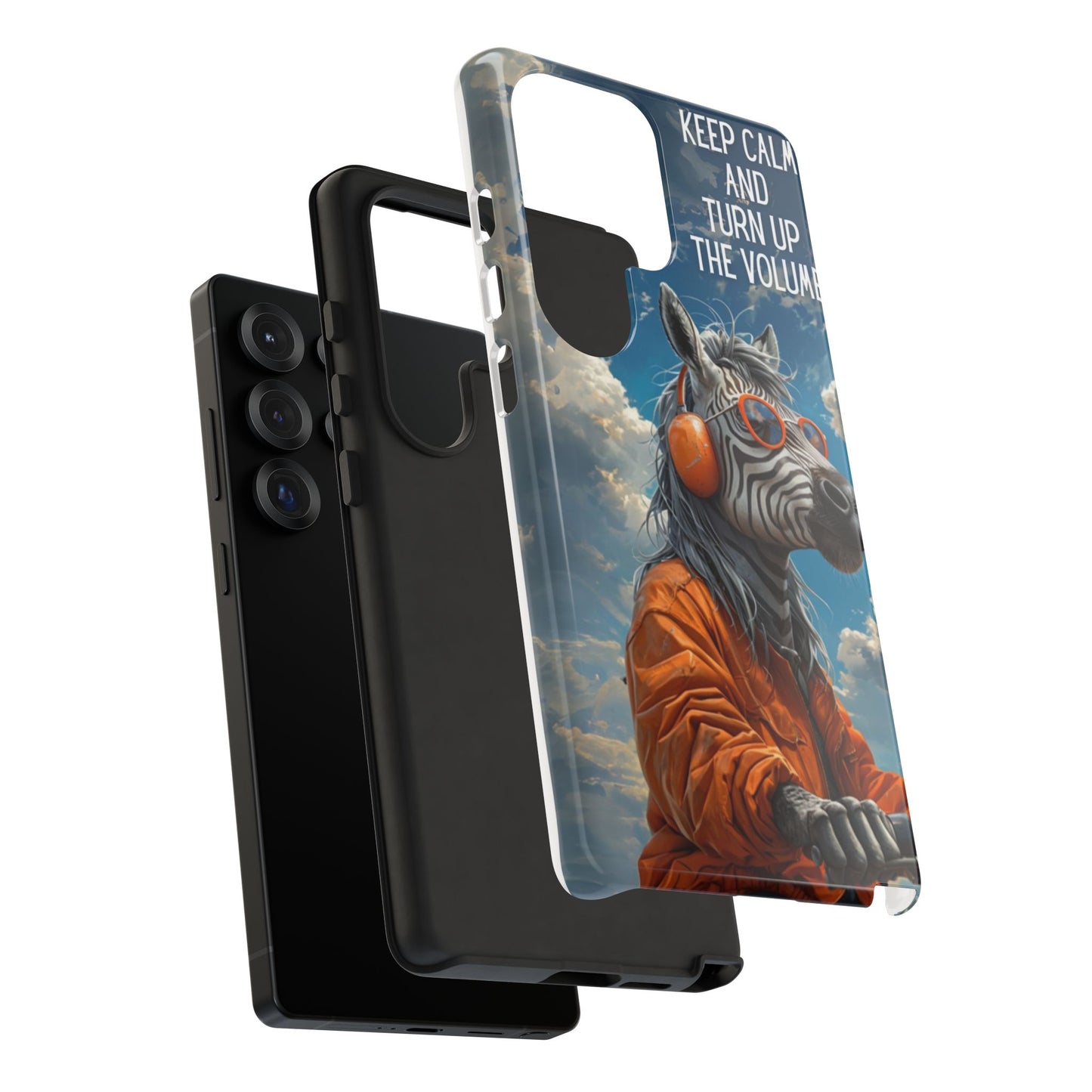 "Keep calm and turn up the volume." Mobile Phone Case