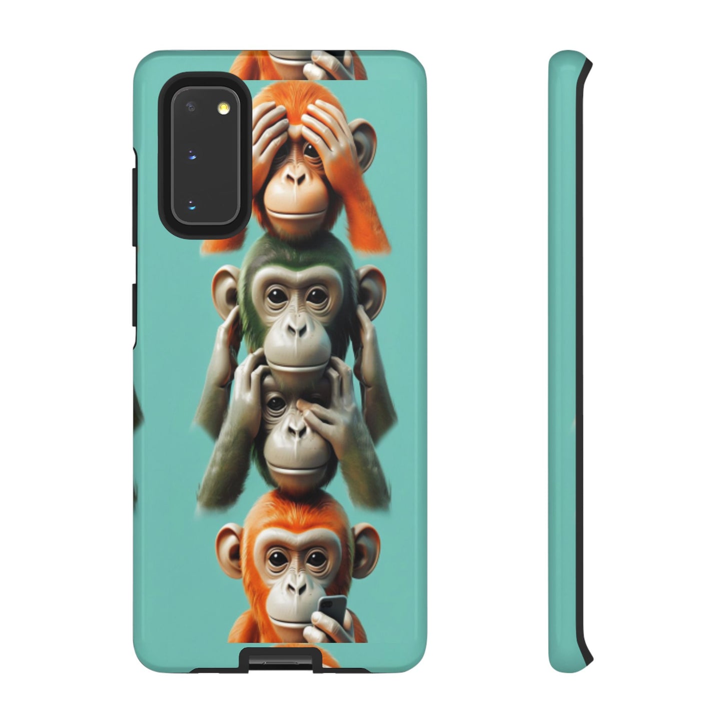 "Evolution - The Fourth Monkey" (striped background)