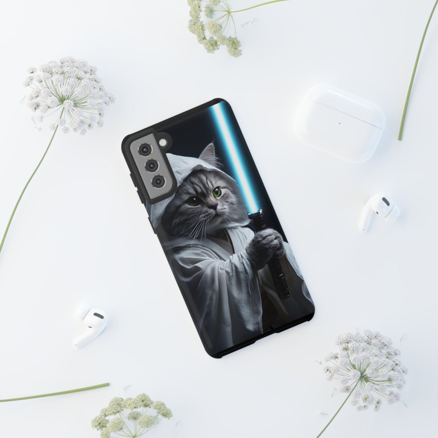 "Jedi Whisker" Mobile Phone Case (blue light sabre)