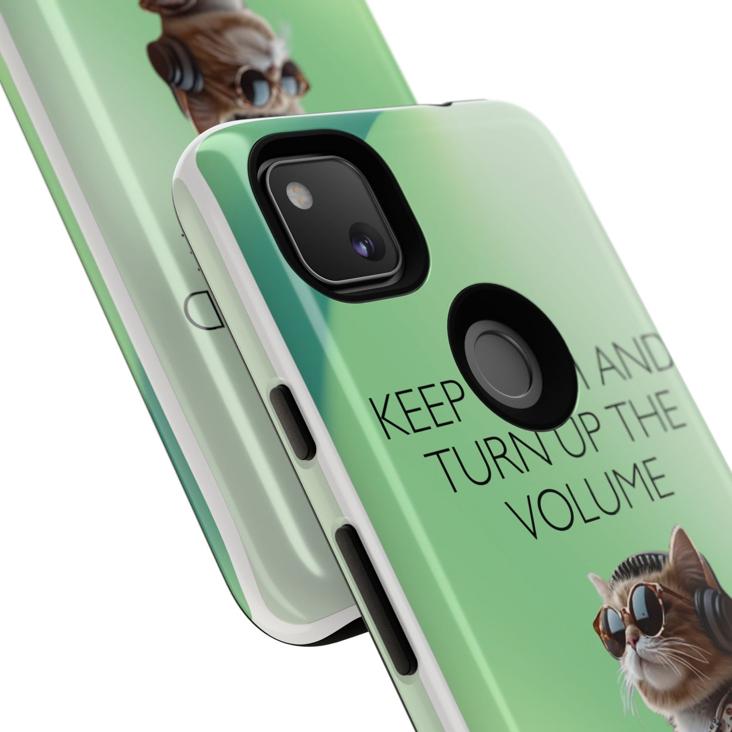 "Keep calm and turn up the volume" Mobile Phone Case (green)