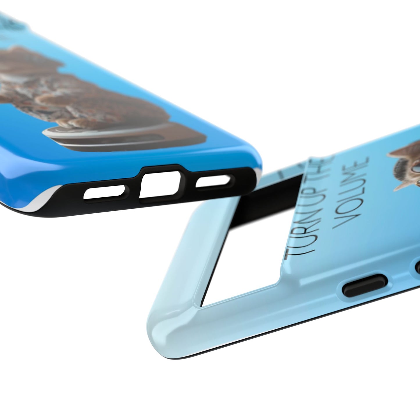 "Keep calm and turn up the volume" Mobile Phone Case (blue)