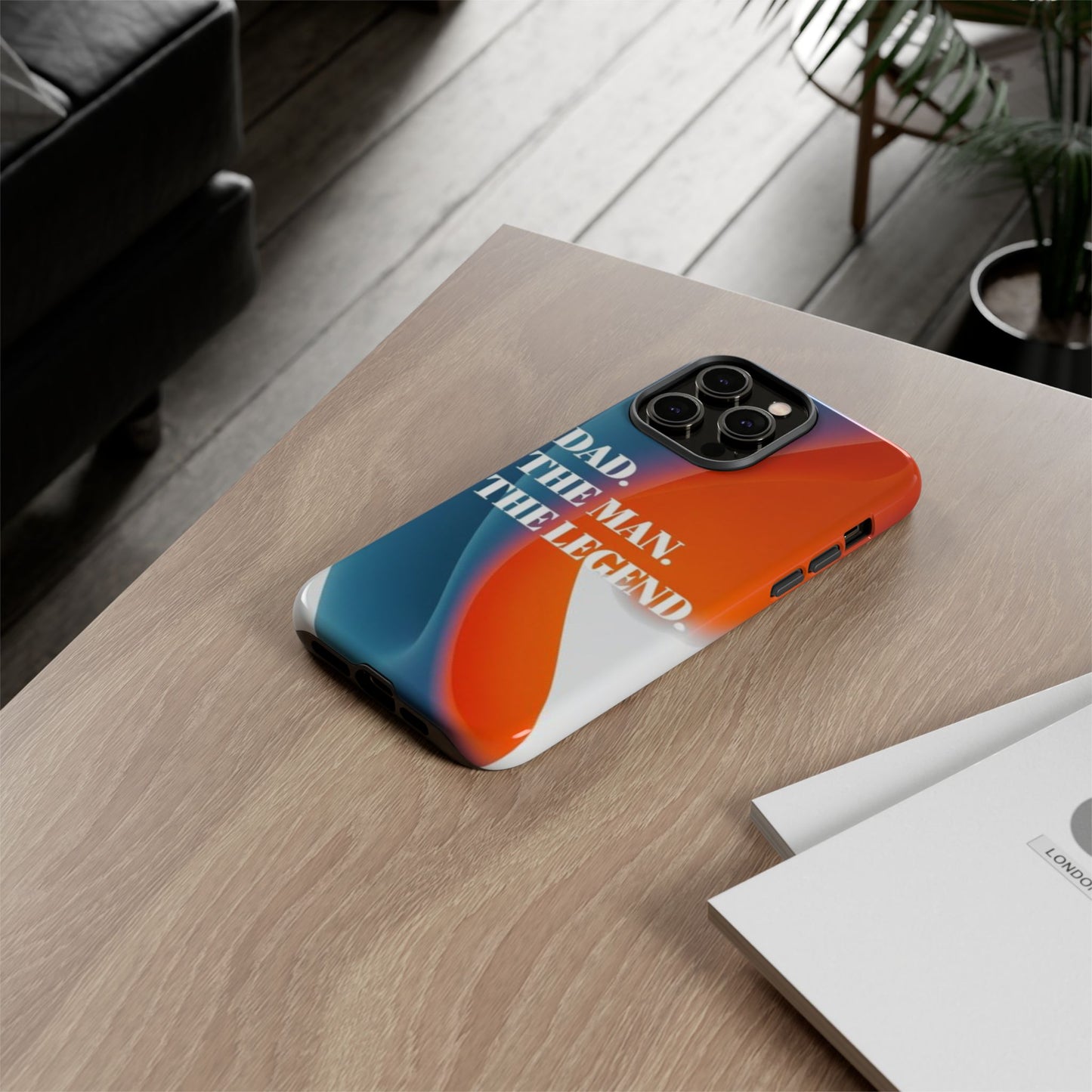 "Dad. The Man. The Legend." Mobile Phone Case (orange)