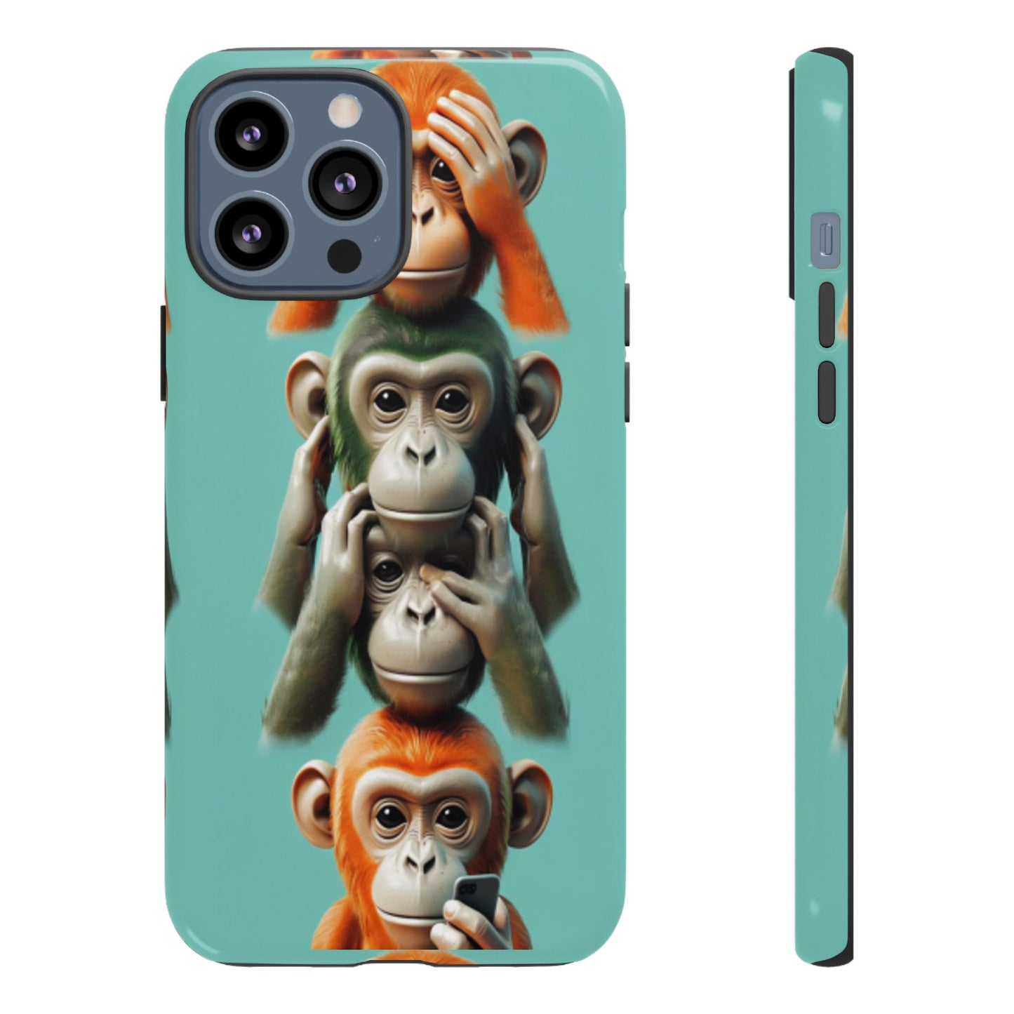 "Evolution - The Fourth Monkey" (striped background)