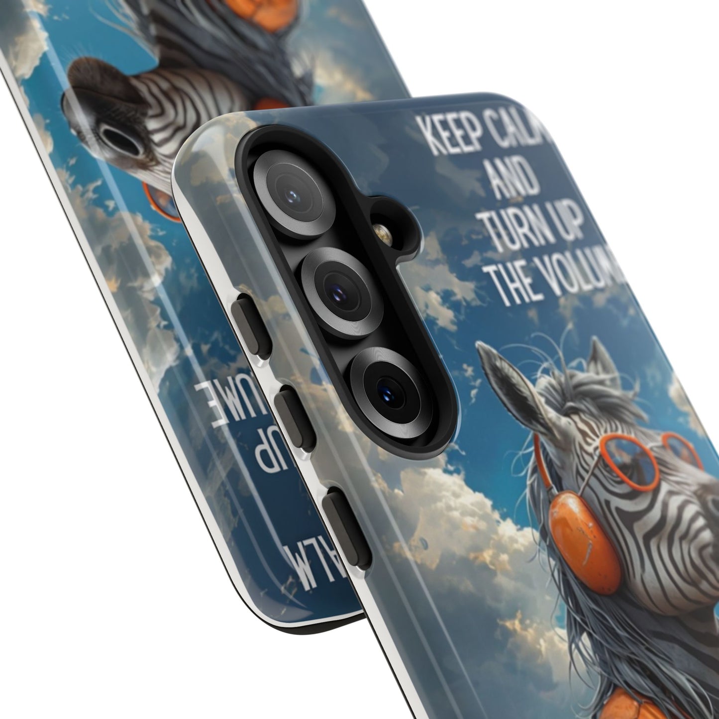 "Keep calm and turn up the volume." Mobile Phone Case