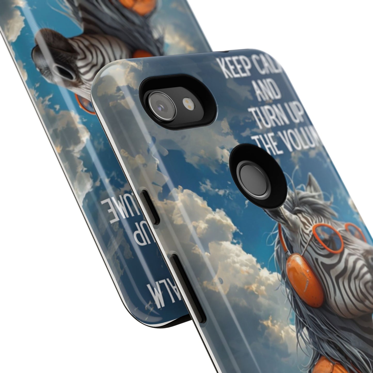 "Keep calm and turn up the volume." Mobile Phone Case