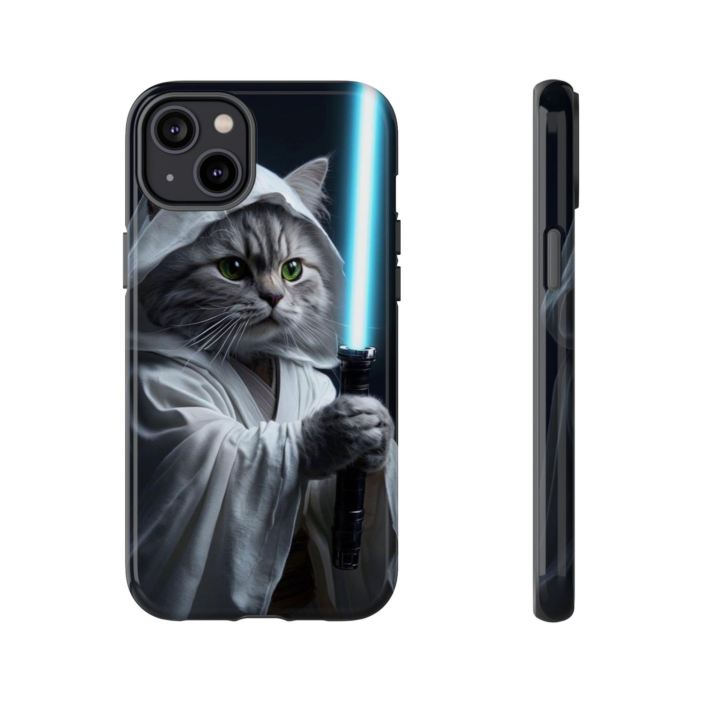 "Jedi Whisker" Mobile Phone Case (blue light sabre)