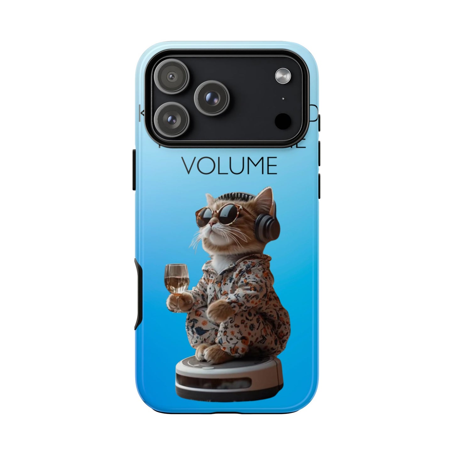 "Keep calm and turn up the volume" Mobile Phone Case (blue)