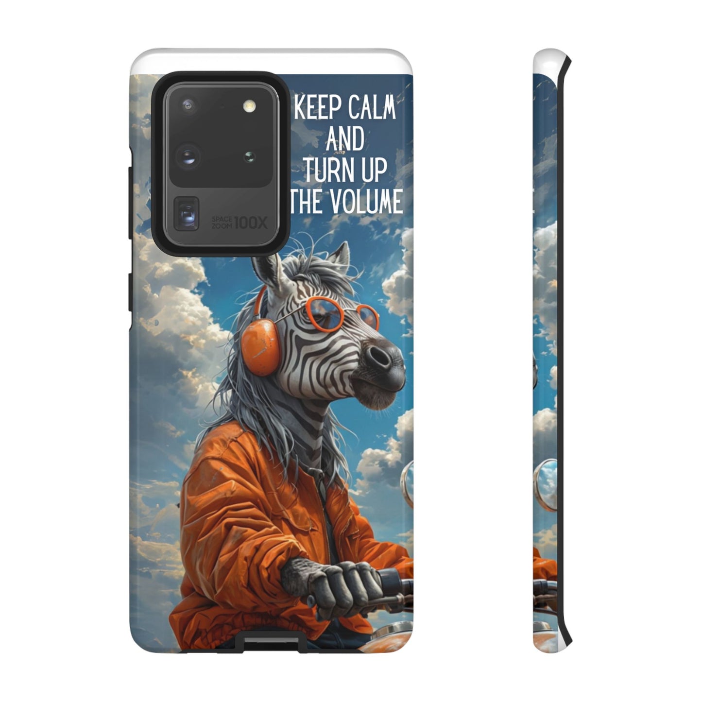 "Keep calm and turn up the volume." Mobile Phone Case