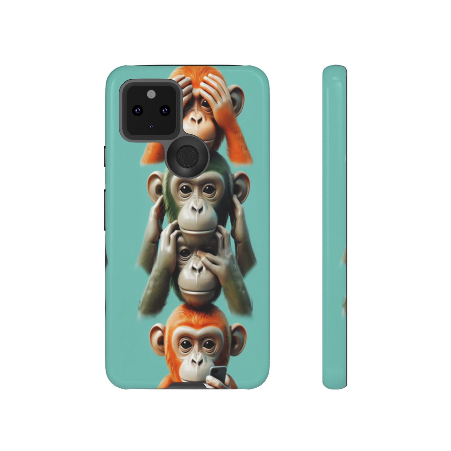 "Evolution - The Fourth Monkey" (striped background)