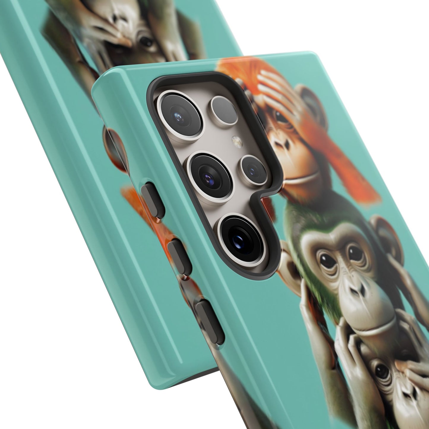 "Evolution - The Fourth Monkey" (striped background)