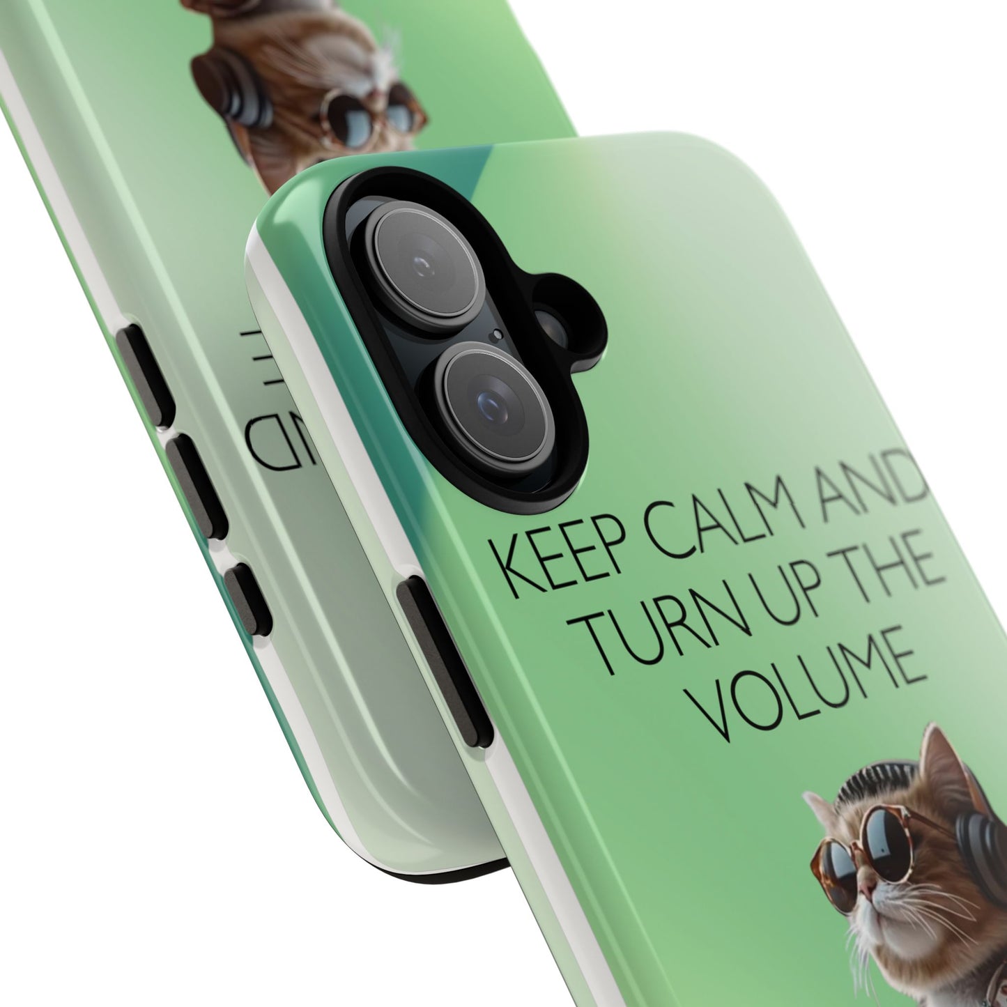 "Keep calm and turn up the volume" Mobile Phone Case (green)