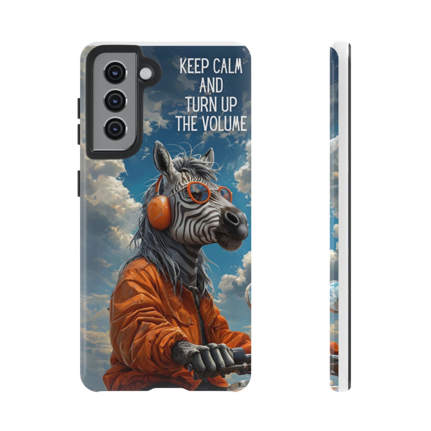 "Keep calm and turn up the volume." Mobile Phone Case