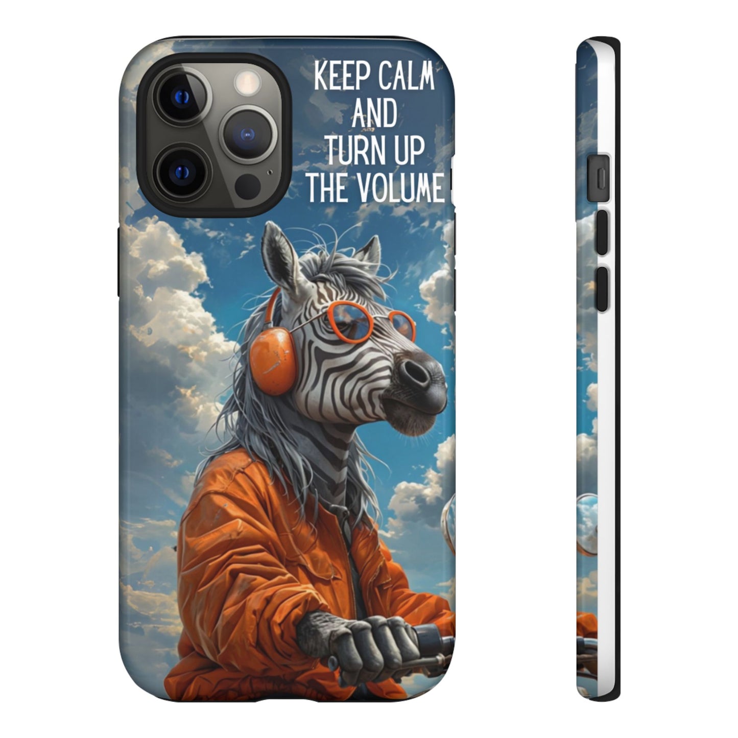 "Keep calm and turn up the volume." Mobile Phone Case