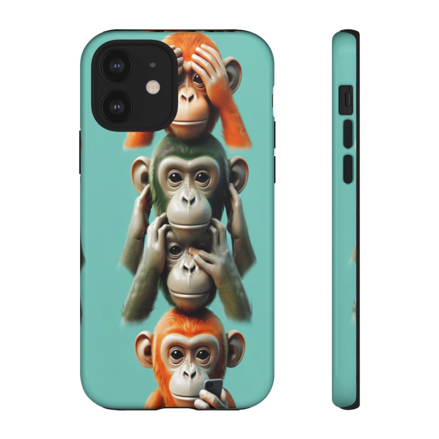 "Evolution - The Fourth Monkey" (striped background)
