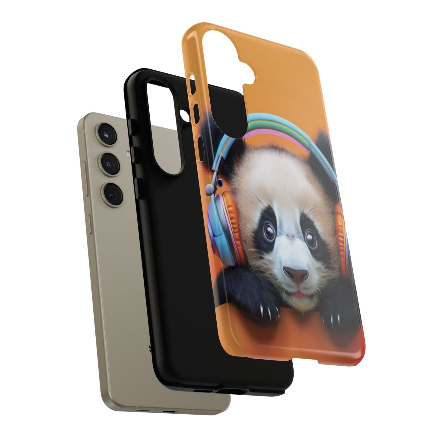 "Baby Panda wearing Headphones" Mobile Phone Case