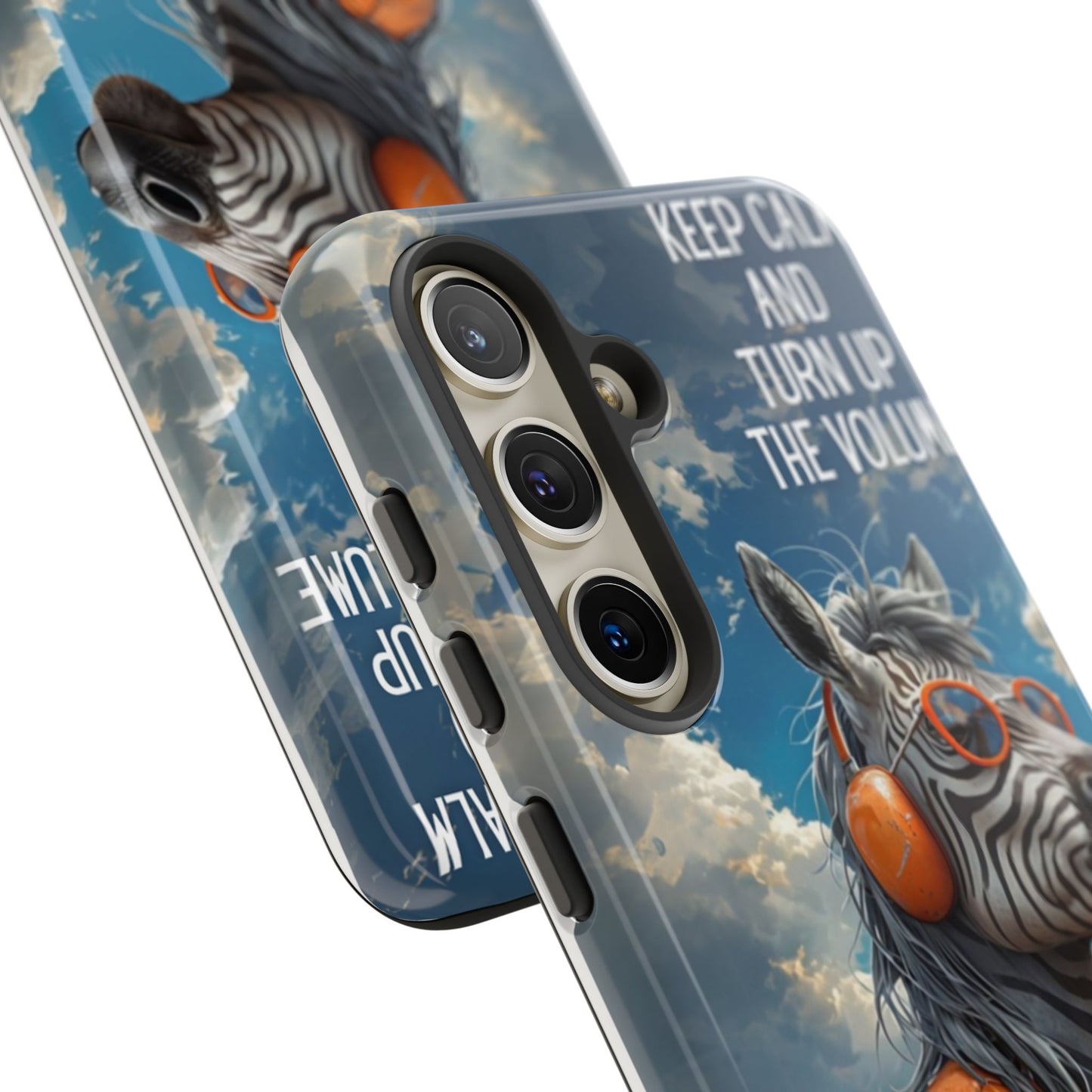 "Keep calm and turn up the volume." Mobile Phone Case