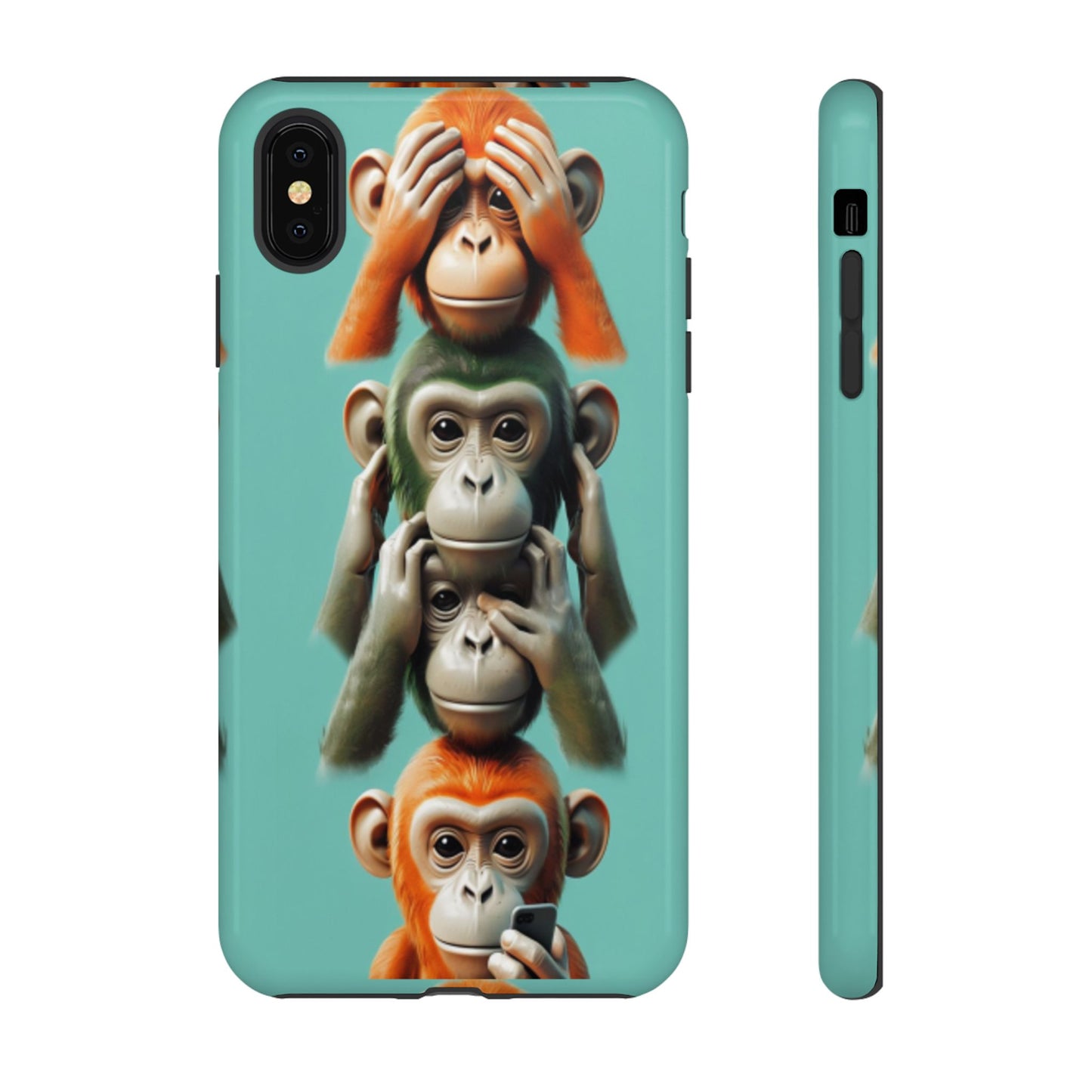 "Evolution - The Fourth Monkey" (striped background)
