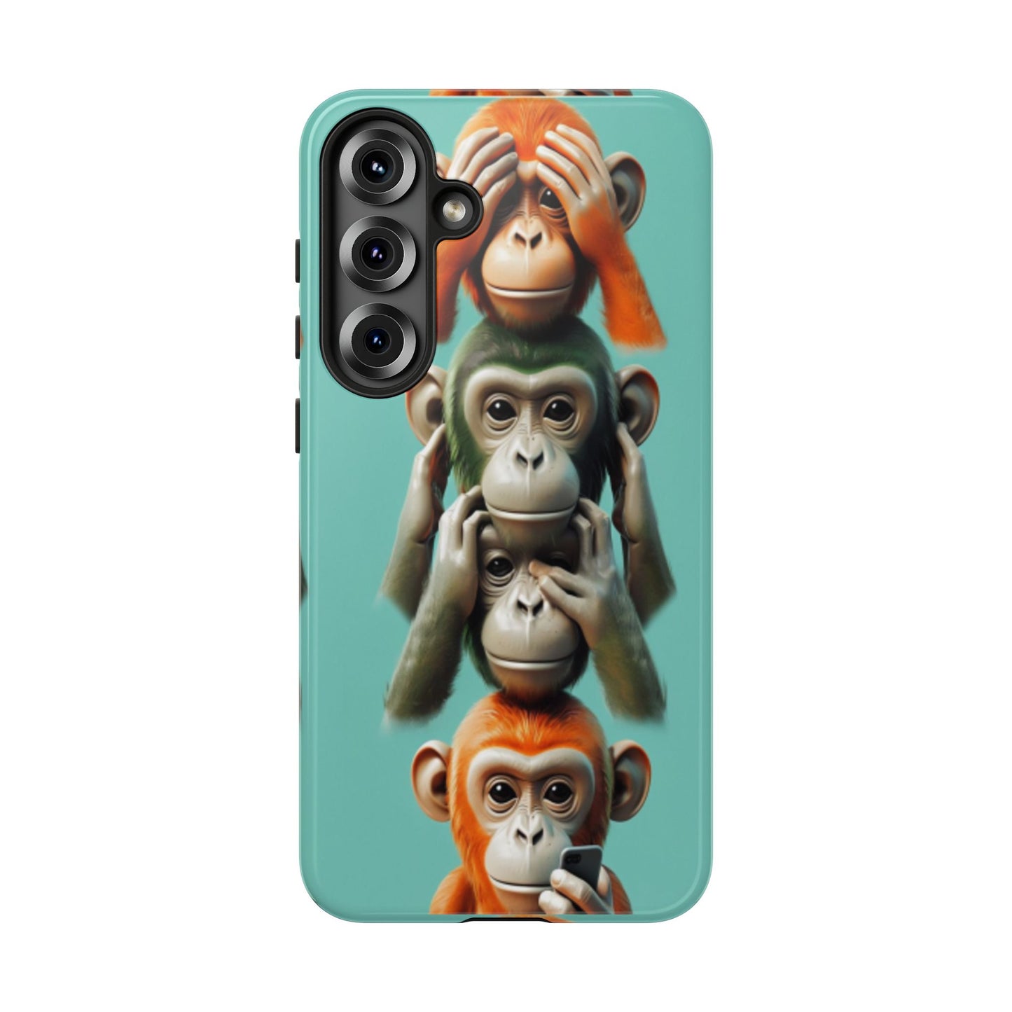 "Evolution - The Fourth Monkey" (striped background)