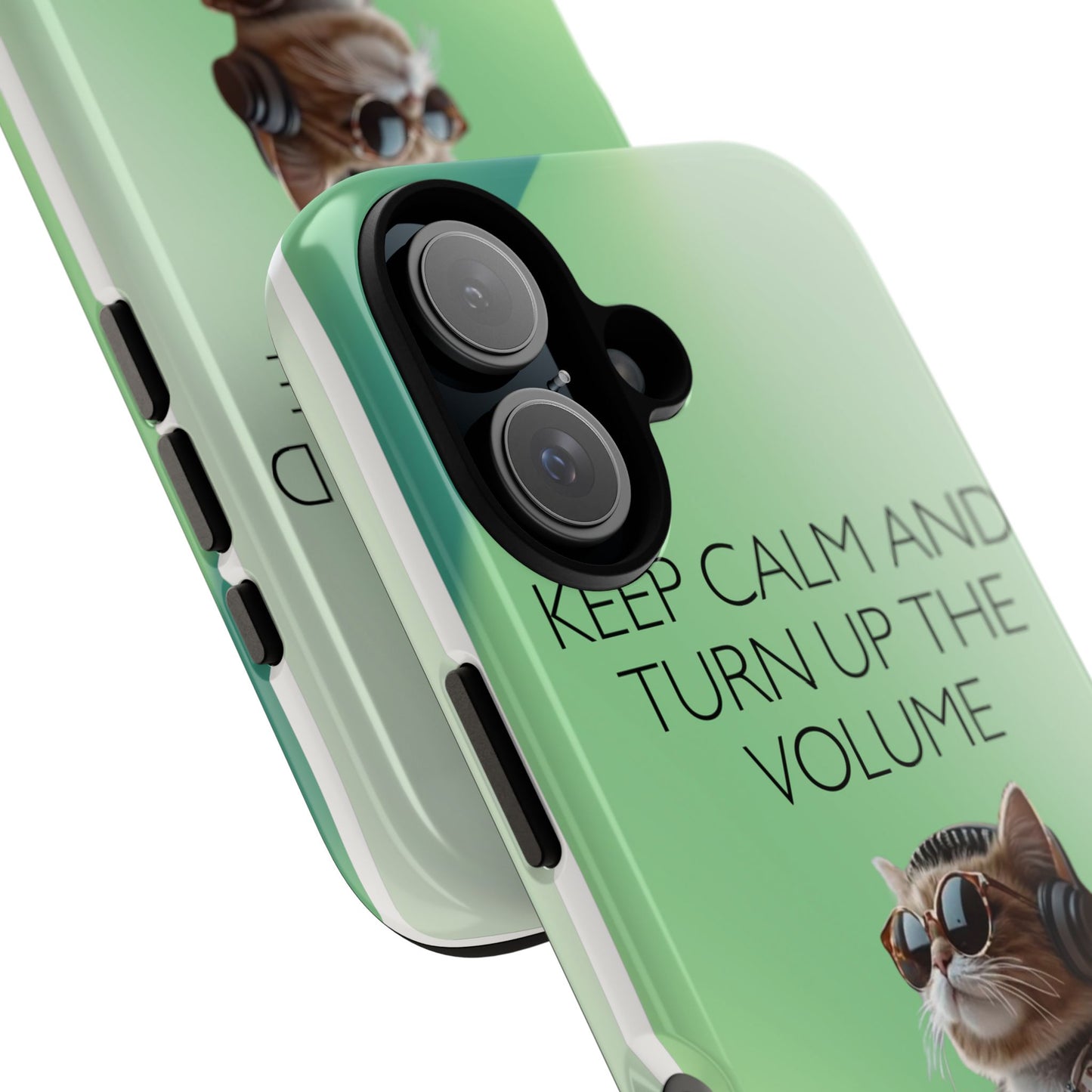 "Keep calm and turn up the volume" Mobile Phone Case (green)