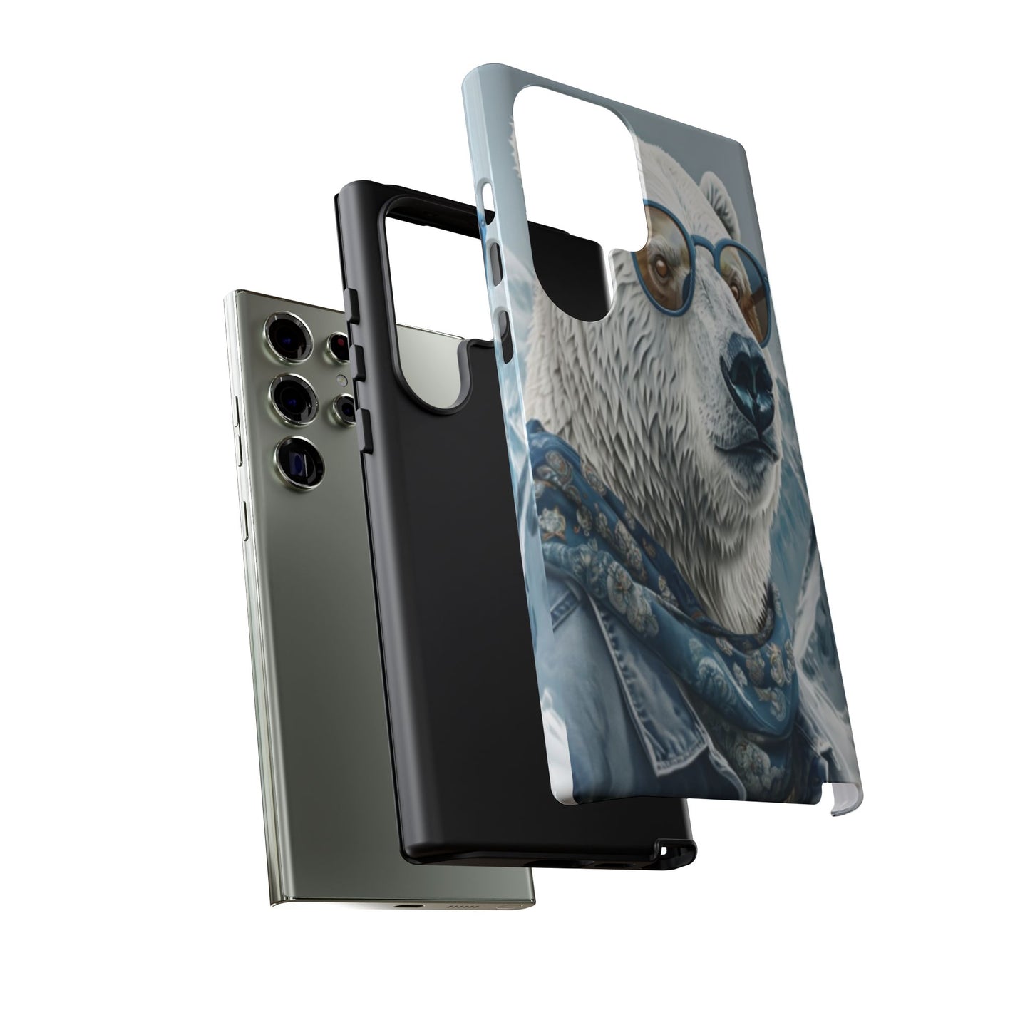 "Urban Zen Polar Bear" Mobile Phone Case (blue)