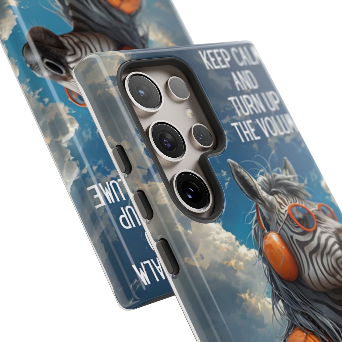 "Keep calm and turn up the volume." Mobile Phone Case