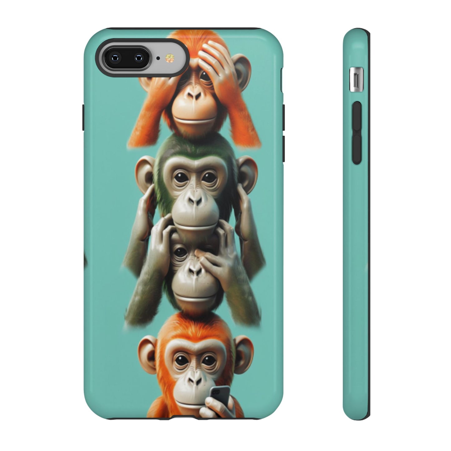 "Evolution - The Fourth Monkey" (striped background)