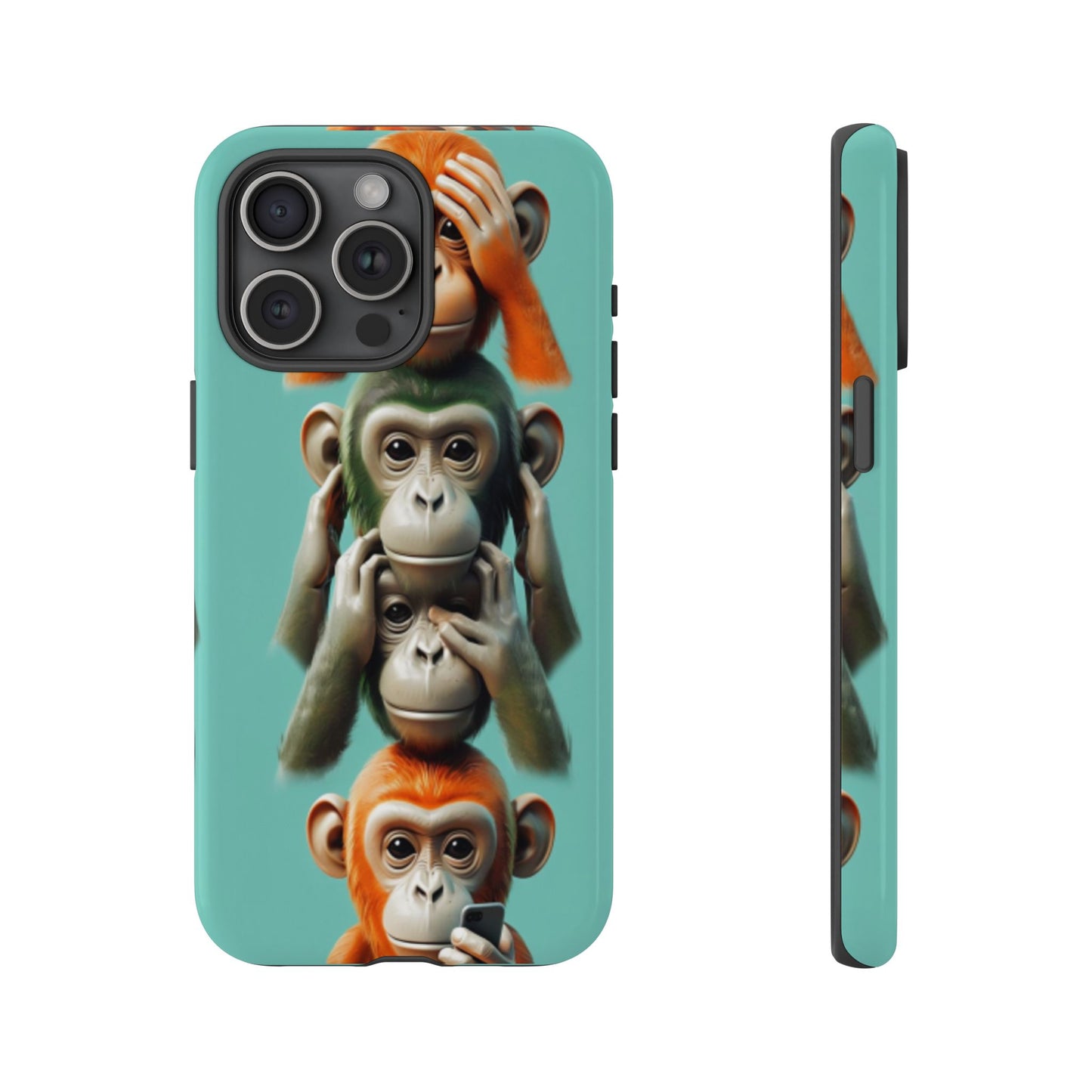 "Evolution - The Fourth Monkey" (striped background)