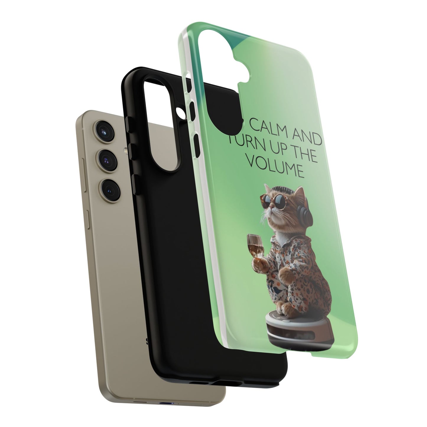 "Keep calm and turn up the volume" Mobile Phone Case (green)