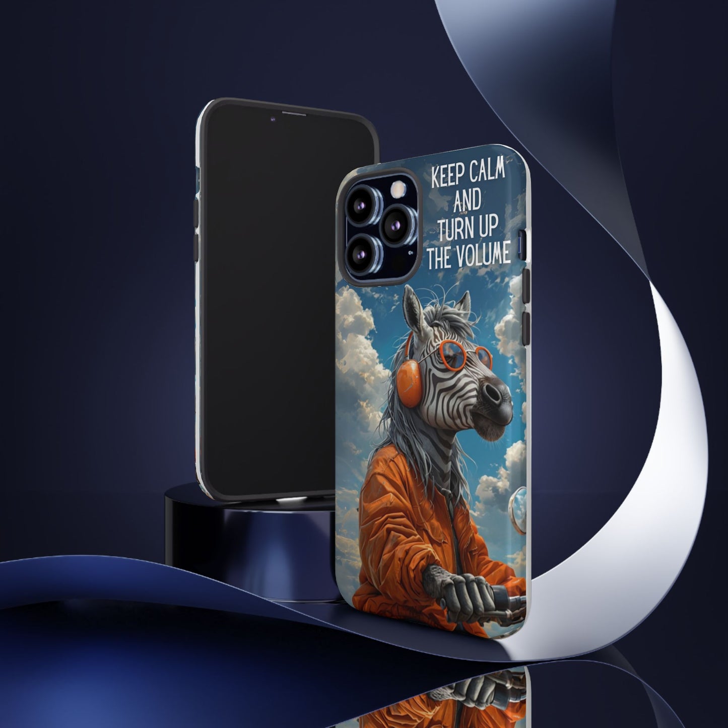 "Keep calm and turn up the volume." Mobile Phone Case