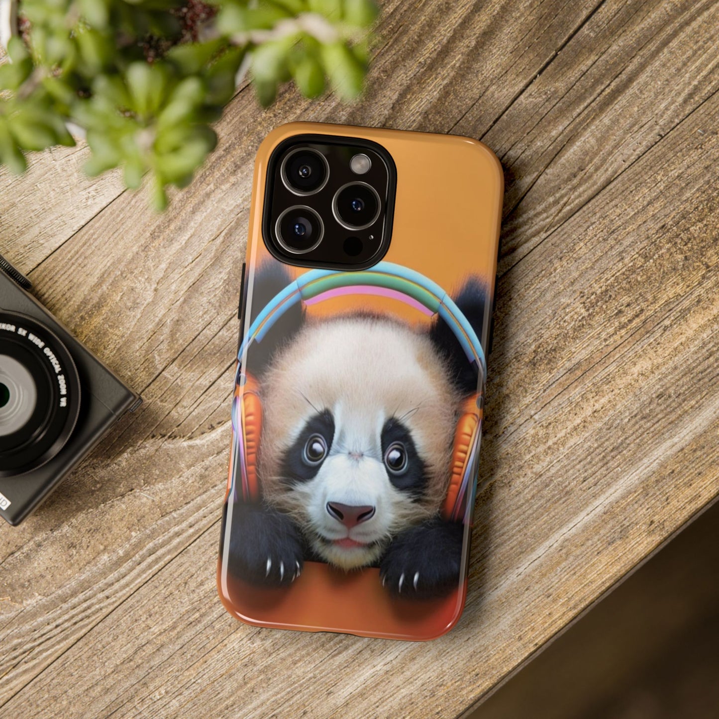 "Baby Panda wearing Headphones" Mobile Phone Case